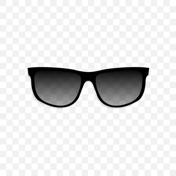 Realistische Sonnenbrille mit durchscheinendem schwarzen Glas auf transparentem Hintergrund. Schutz vor Sonne und UV-Strahlen. Mode Accessoire Vektor Illustration. — Stockvektor