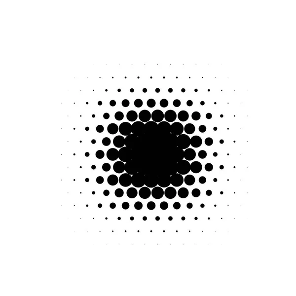 Изолированный черный цвет абстрактная круглая форма половинчатый пунктирный комиксы пятно фон, точки декоративные элементы векторные иллюстрации — стоковый вектор