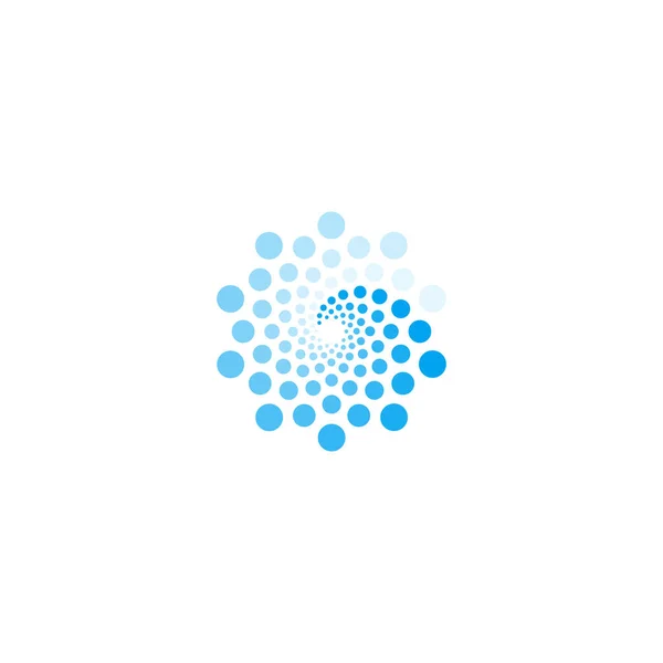 Logotipo da cor azul onda do mar. Tecnologia de revolução digital, signo círculos. Logótipo redondo. ícone de processo de download . —  Vetores de Stock