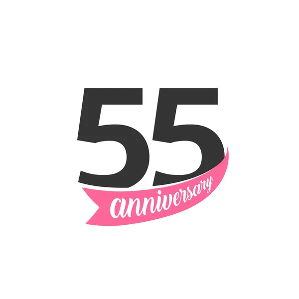 5 分の 50 周年記念のベクトルのロゴ。番号 55。グリーティング カード、招待状、ポスター、結婚、記念、証明書用イラスト. — ストックベクタ