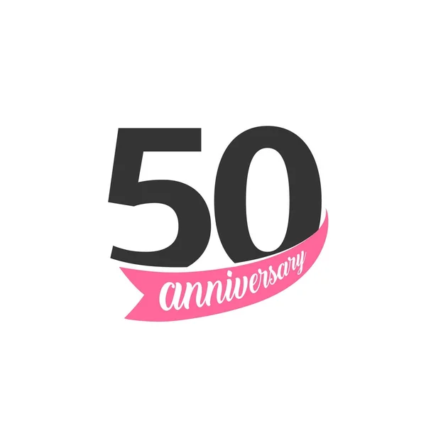 Logo vectoriel du 50e anniversaire. Numéro 50. Illustration pour carte de vœux, invitation, affiche, mariage, commémoration, certificat . — Image vectorielle