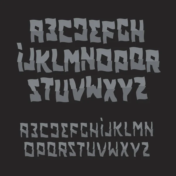Halloween abstracte lettertype. Zombie stijl alfabet. Cartoon kwaad Abc. Vector logo set. — Stockvector