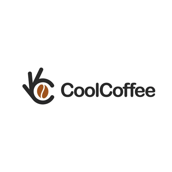Kaffebönan, Ok symbol, okej vektor logotypen, hög kvalitet — Stock vektor