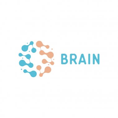 Nöronlar ve symapses simgesi. İnsan beyni bağlantılar. Neural ağ, bellek atlas, minimal tasarım vektör logosu.