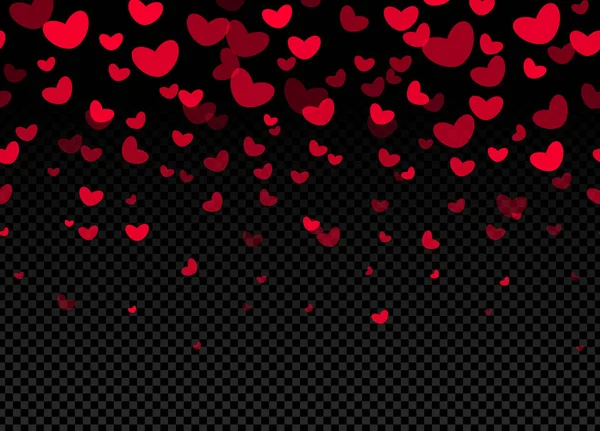 Seamless hearts border on dark background vector illustration tempate, happy valentines day decoration element. — Stock Vector