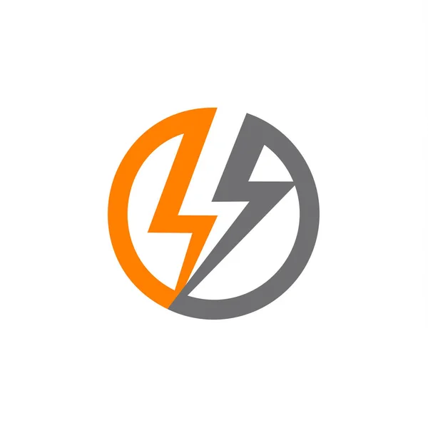 Fuentes de energía renovables, rayo en círculo vector abstracto logotipo . — Vector de stock