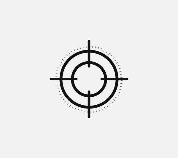 Amaç Vektör Lineer stilize simgesi, hedef soyut işareti, hedef simgesi, silah iş logo şablonu, beyaz arka plan üzerinde vektör çizim. — Stok Vektör