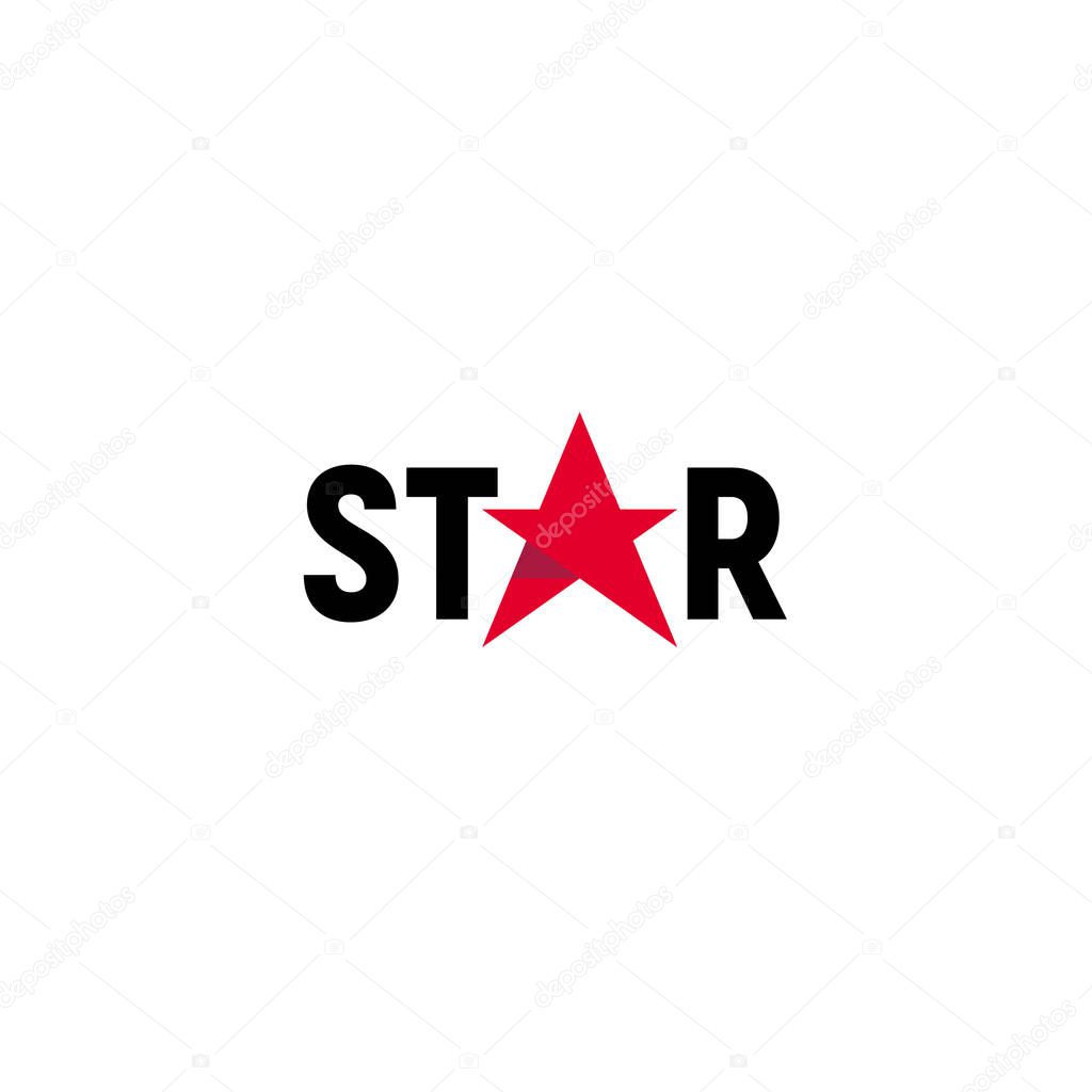 Red star isolated logo vector template on white background