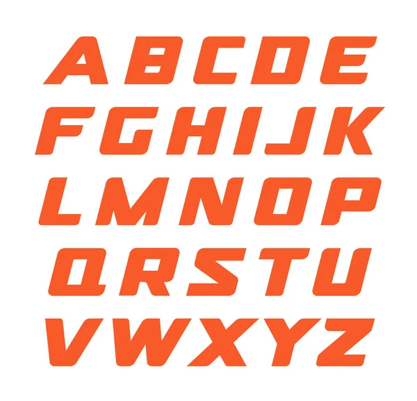 Fonte Race. Alphabet géométrique cursif, stylisé moderne, monogramme, belle collection de lettres, ensemble d'illustrations vectorielles . — Image vectorielle