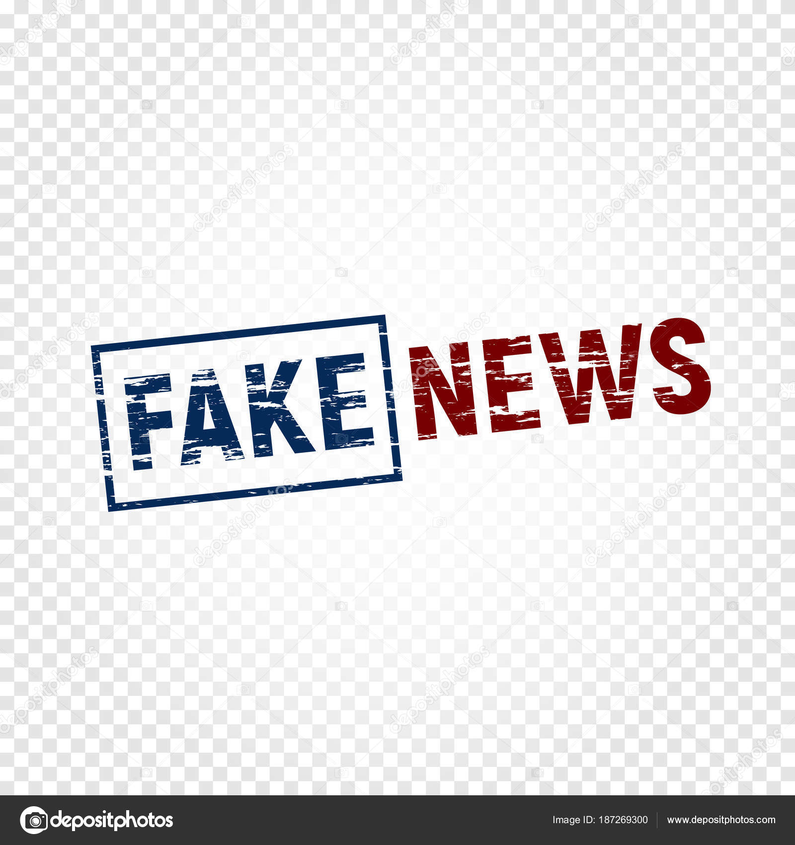 Fake news press. Disapproved news stamp with scrapes, emblem template ...