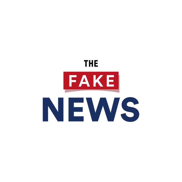 偽のニュースを表示、虚偽速報ニュース放送のミニマルなテキスト ・ ロゴ、白の背景にベクトル画像. — ストックベクタ