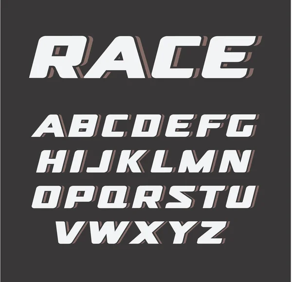 Italic bold font, vintage sport alphabet, race letters set, vector illustrations. Monograma de fuente. Letras decorativas geométricas abstractas. Logos simples . — Vector de stock
