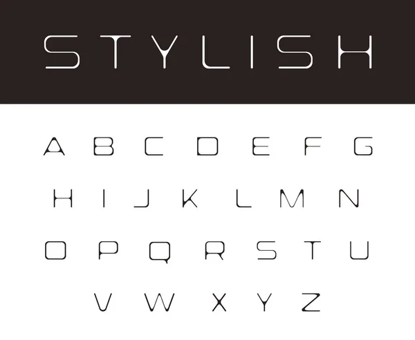 Тонкий плавильный шрифт, современные стильные элементы дизайна монограммы, простой алфавит, элегантные закругленные буквы, модный шаблон логотипа ABC . — стоковый вектор