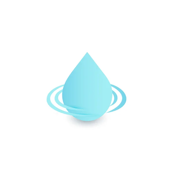 Logotipo de gota, signo de agua limpia, icono de vector de gotita azul, símbolo de diseño aqua sobre fondo blanco. Modelo de logotipo de bebida fresca . — Vector de stock