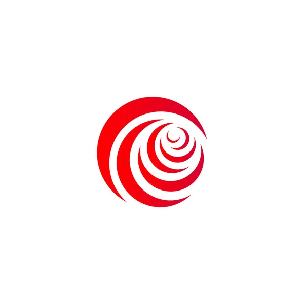 Красная абстрактная роза, векторный шаблон логотипа на белом фоне. Стильная иллюстрация цветов, круглая форма, элемент оформления дуги . — стоковый вектор