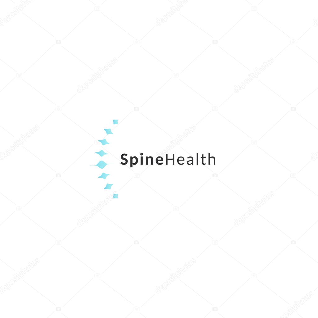 Spine logo restoration. Healthy back abstrack symbol. Backbone MRI icon.Isolated vector logo, unusual illustration on white background.