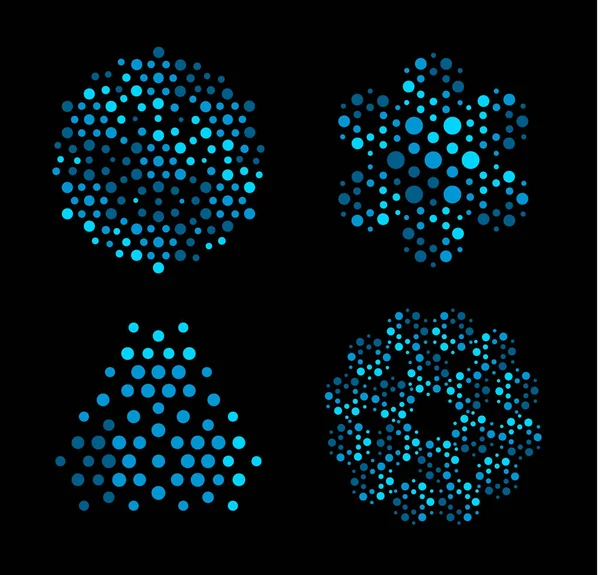 Логотип компании нейронных сетей. Футуристический дизайн интерфейса искусственного интеллекта, голубые цветовые точки, новый логотип современной техники, абстрактная векторная иллюстрация . — стоковый вектор
