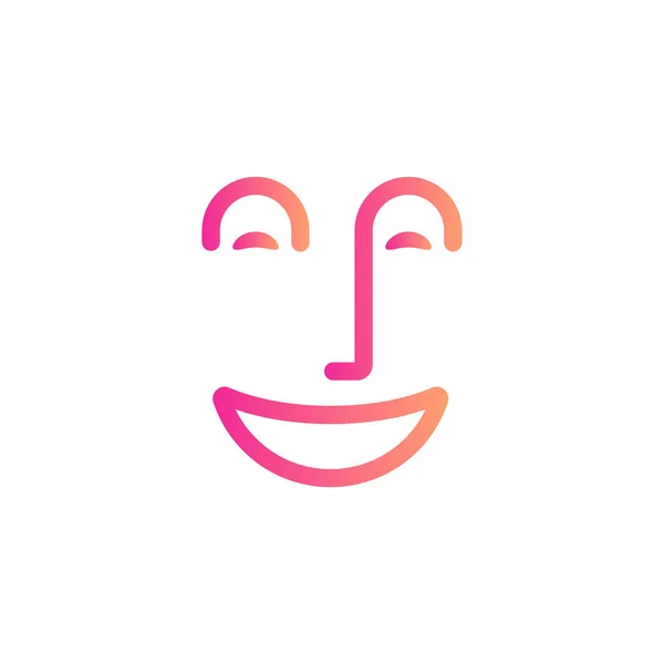 Smile twarz symbol, szczęśliwy, że ludzie streszczenie linii ikona, wesoły nastrój, pozytywnych emocji, Stomatologia liniowy logo szablon. — Wektor stockowy