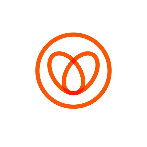 Weltdiabetestag-Symbol, stilisiertes rundes Logo, Herz aus ovaler Form, Blutstropfen, Kreis, abstrakte Umrisslogos, Vektorillustration. — Stockvektor