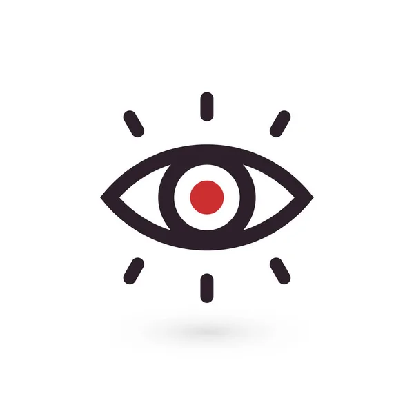 Icono de contorno ocular, estilo lineal, perfecto para el icono de la visión, emblema de cirugía ocular, logotipo de tecnología de reconocimiento de retina, logo de desarrollos innovadores ópticos, pictograma del sistema CCTV, símbolo de la idea, vector . — Archivo Imágenes Vectoriales
