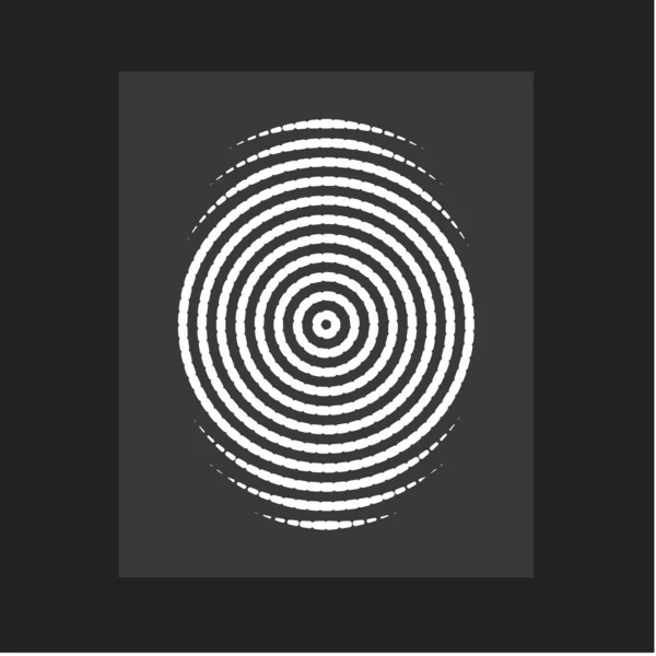 Fingerprint , modern vector. Flat circular lines form, centric circle, person ID. Vector illustration. — Stock Vector