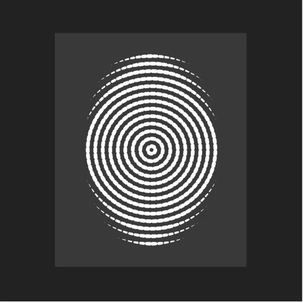 Fingerprint , modern vector. Flat circular lines form, centric circle, person ID. Vector illustration. — Stock Vector