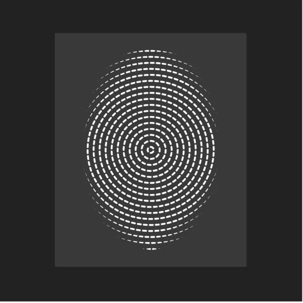 指紋、現代のベクター。平らな円形の線は、中心円を形成し、人ID 。ベクターイラスト. — ストックベクタ