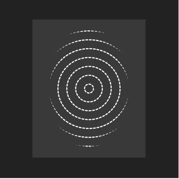 Huella dactilar, vector moderno. Forma de líneas circulares planas, círculo céntrico, identificación de persona. Ilustración vectorial . — Vector de stock