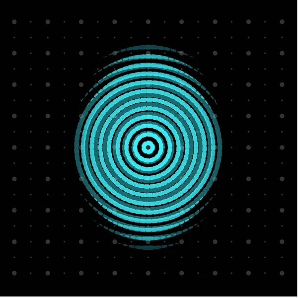 Blaue zentrische Kreise Ikone. biometrische Sicherheit, Daumenabdruck, Fingerabdruck, Fingerscanner. innovative technologie, vektorillustration. — Stockvektor