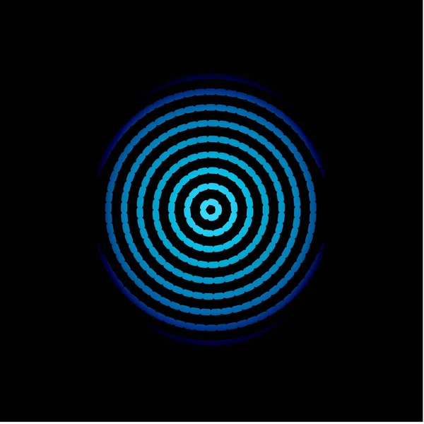 Blauwe cirkel icoon. Biometrische beveiliging, duimafdruk, vingerafdruk, vingerscanner. Innovate tech, vector illustratie. — Stockvector