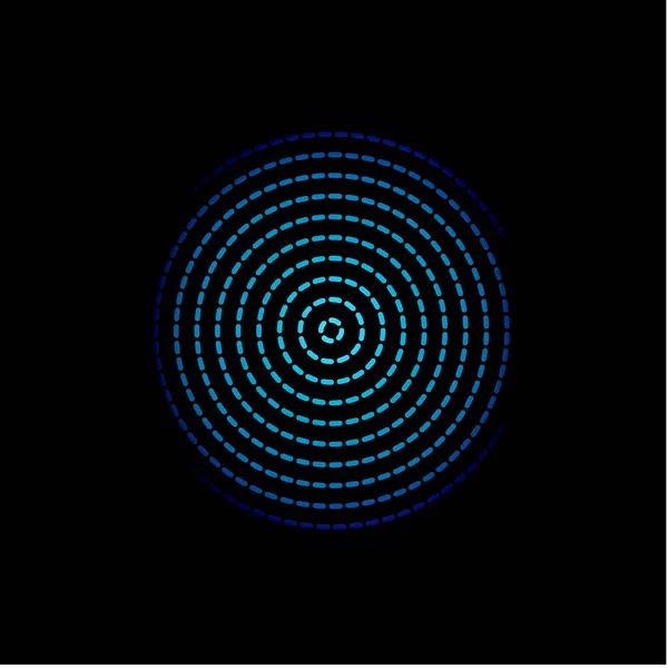 Блакитні центричні кола значок. Біометрична безпека, відбиток пальця, сканер пальців. Інноваційні технології, Векторні ілюстрації . — стоковий вектор