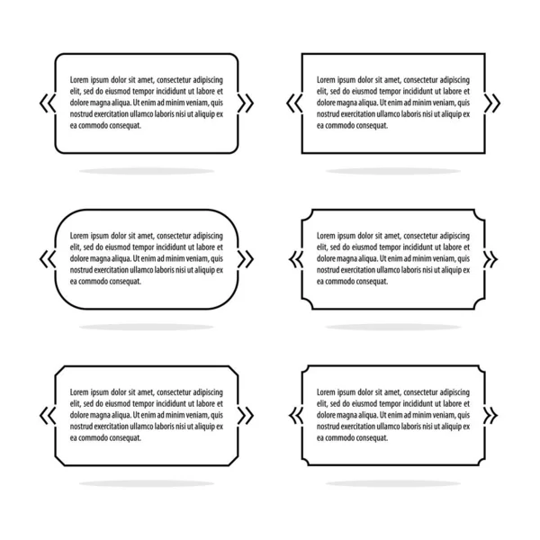 Moduli per citazioni e altri testi. Modello di cornici vettoriali . — Vettoriale Stock