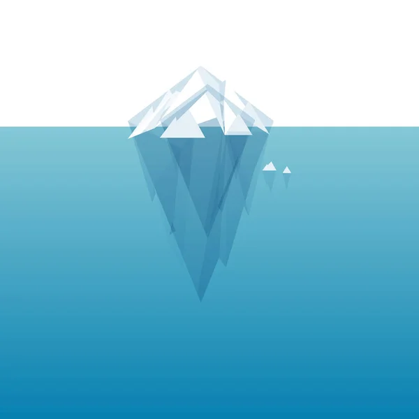 Illustration vectorielle de montagne de glace à pointe vectorielle blanche. Iceberg dans un style minimaliste. Modèle vectoriel pour infographies. Eau bleue propre. Glace vectorielle isolée. vecteur de mise en page . — Image vectorielle