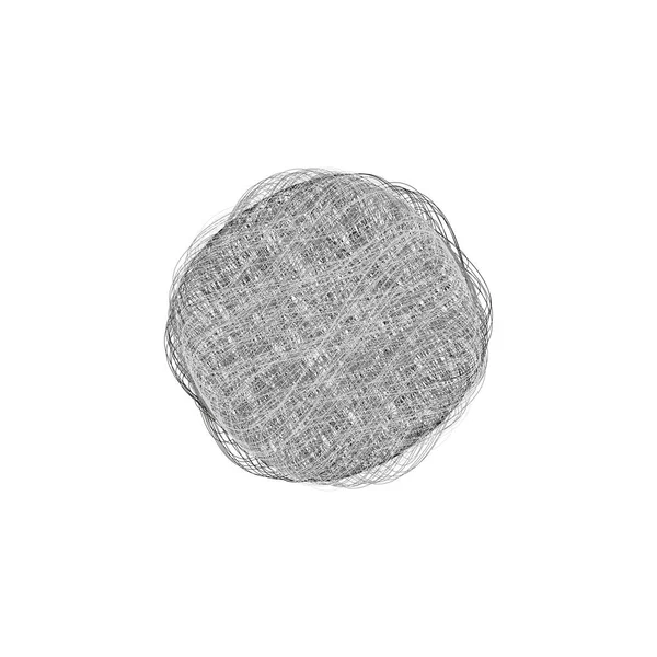 Pelota de hilo. Vector abstracto círculo gris logotipo. Hecho a mano . — Archivo Imágenes Vectoriales