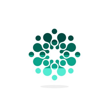 Çemberlerin modern vektör logosu. Yuvarlak logo. Kimya, fizik, biyoloji, tıp, farmakoloji, turizm, boş zaman, spor, rahatlama ve daha fazlası ile ilgili münferit minimalist işaretler. Soyut sembol