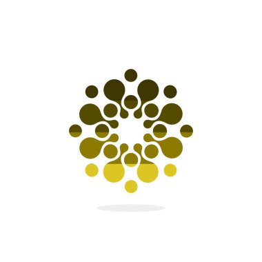 Çemberlerin modern vektör logosu. Yuvarlak logo. Kimya, fizik, biyoloji, tıp, farmakoloji, turizm, boş zaman, spor, rahatlama ve daha fazlası ile ilgili münferit minimalist işaretler. Soyut sembol