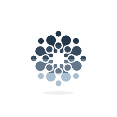 Çemberlerin modern vektör logosu. Yuvarlak logo. Kimya, fizik, biyoloji, tıp, farmakoloji, turizm, boş zaman, spor, rahatlama ve daha fazlası ile ilgili münferit minimalist işaretler. Soyut sembol