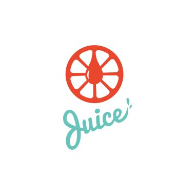 Yazıt suyu. Portakal suyu ile zarif bir logo. Portakal suyu markası. Üzerinde yazı olan portakal suyu logosu. Doğal meyve suyu. Juice Factory logosu. Taze meyve suyu logosu taşımacılığı.