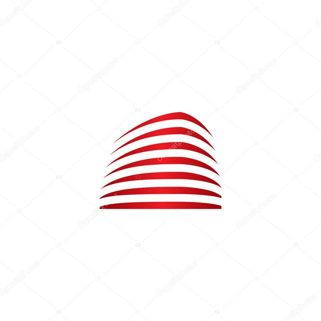 Isolated real estate logo. Building color icon. Rent agency logo. Architecture icon. Construction development agency logo. CIty neighborhood logotype.