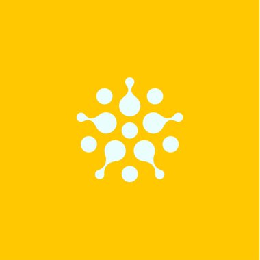 Dijital logolar ayarlandı. Vektör izole daire logosu. Yaratıcı şablon. Kırmızı daire yuvarlak logoti. Kimya ve biyoloji ikonu.