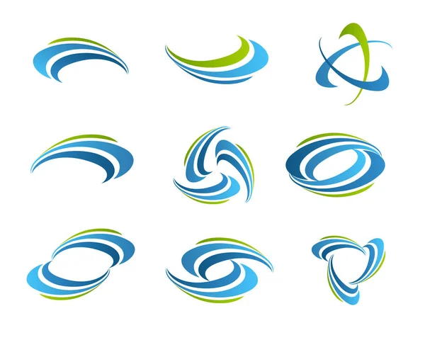 Wave vector symbols set. Business Icon. Abstract dynamic shapes. — Stock Vector