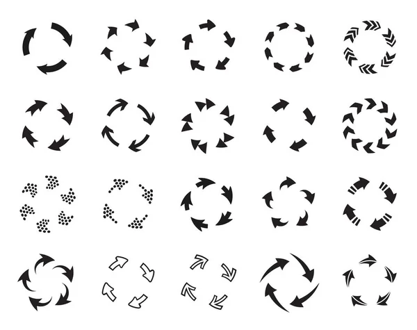 Actualizar conjunto de iconos vectoriales en blanco y negro — Archivo Imágenes Vectoriales