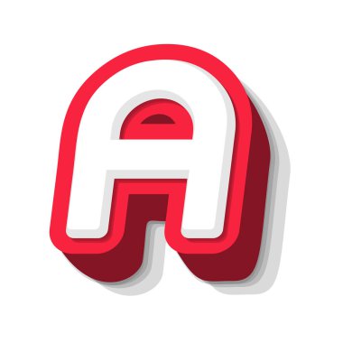 3D cesur komik harf A, modern süper kahraman monogramı için ağır tip, ödül logosu, çizgi roman grafiği, eğlence ve havalı poster ve eğitim oyunu. Extrude biçim vektör tipografi tasarımı