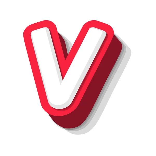 3D-s félkövér vicces levél V, nehéz típus a modern szuperhős monogram, díj logó, képregény grafikus, szórakoztató és hűvös poszter és oktatási játék. Extrude stílusú vektor tipográfia tervezés — Stock Vector