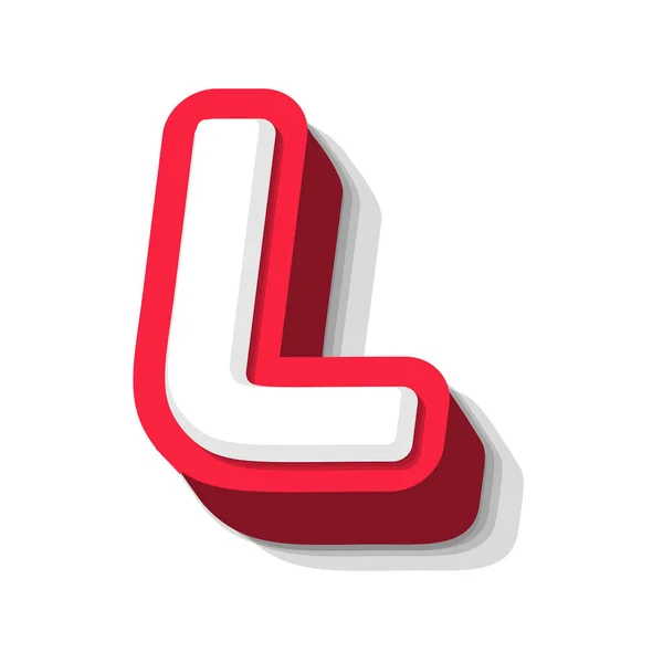3D смелый смешной буквы L, тяжелый тип для современного супер героя монограмма, приз логотип, комическая графика, весело и прохладно плакат и образование игры. Дизайн векторной типографии в стиле экструды — стоковый вектор