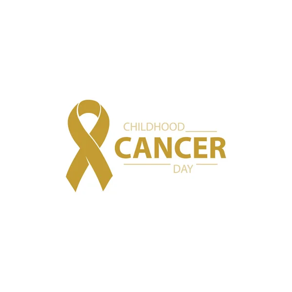 Journée du cancer chez les enfants. Signe abstrait du ruban. Symbole médical maladie infantile rare. Logo isolé . — Image vectorielle
