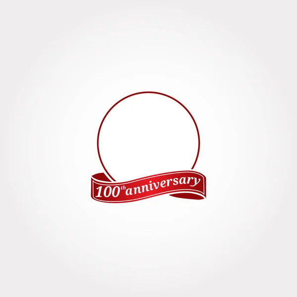 Logo Template 100 anniversario con un cerchio e il numero 100 in esso ed etichettato l'anno anniversario. centesimo anniversario . — Vettoriale Stock