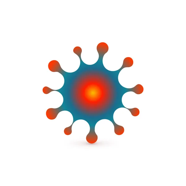 Ícone abstrato vírus. Símbolo do vetor micróbio. Vírus informático, bactérias alérgicas, conceito de microbiologia. Germe da doença, microrganismo do patógeno, sinal isolado do vetor no fundo branco —  Vetores de Stock