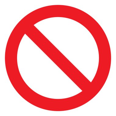 No sign, ban vector icon, stop symbol, red circle with oblique line isolated mark clipart