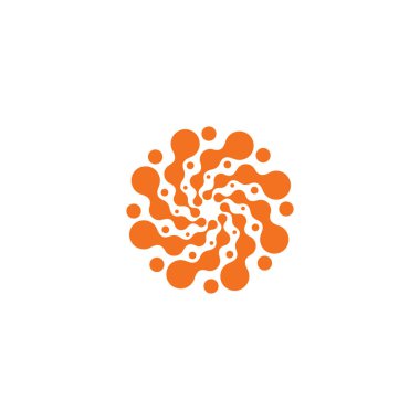 Daire vektör logosu. Yeni modern soyut güneş şekli. Yuvarlak logo.